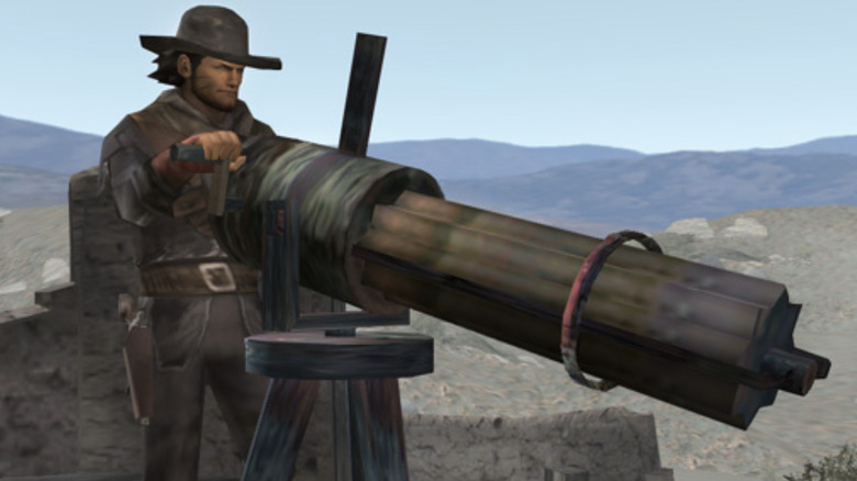 Red Dead Revolver gameplay shooting canon