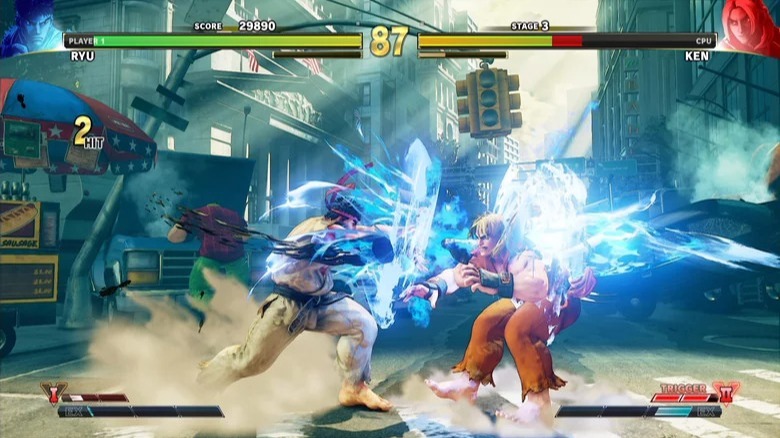 A "Street Fighter 5" match