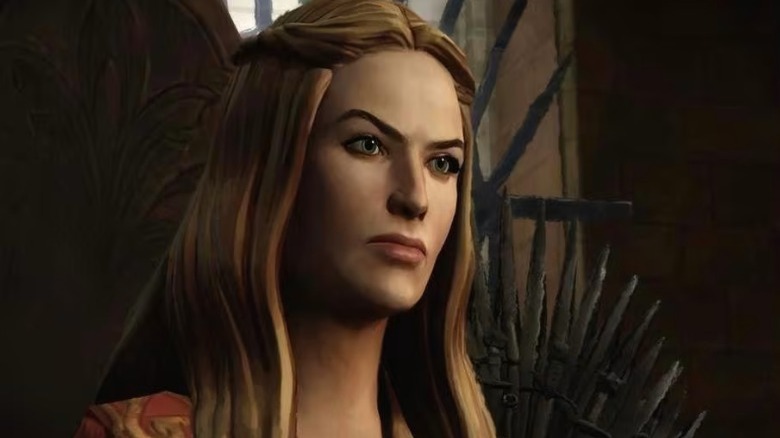 Cersei sitting the Iron Throne