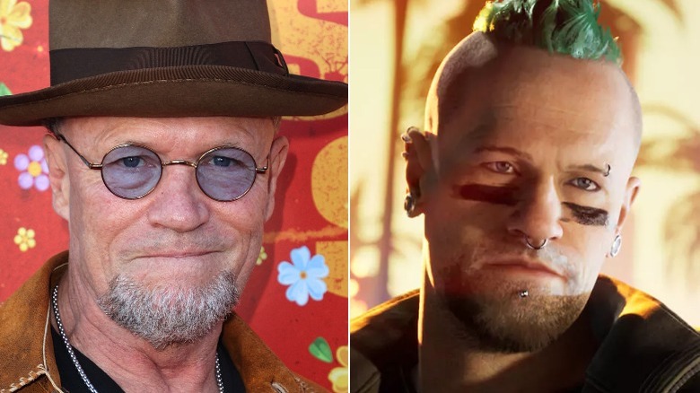 Michael Rooker red carpet and Touchdown Crime Boss Rockay City