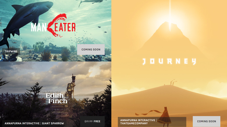 Some of the games on the Epic Games Store
