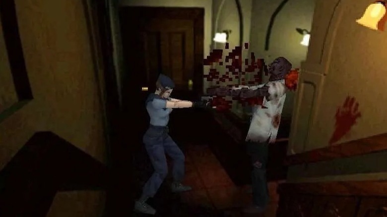 Player shooting zombie