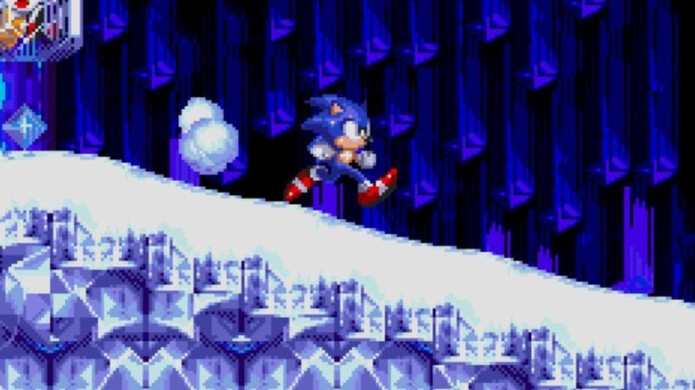 Sonic running on ice