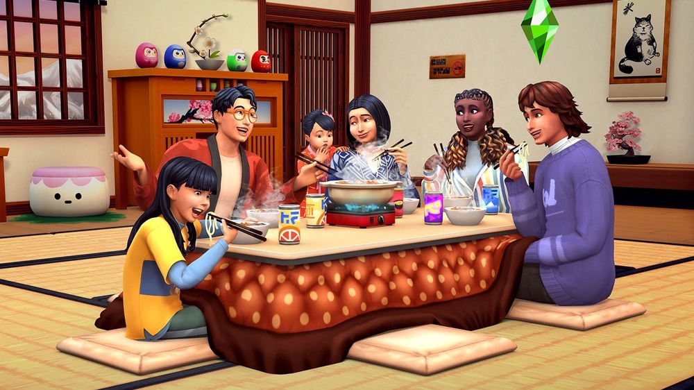Sims eating hot pot