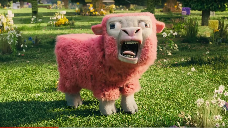 Pink sheep screeching