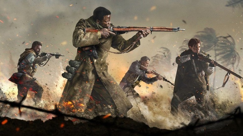 Call of Duty: Vanguard promo art with Kingsley, Petrova, Riggs, and Jackson