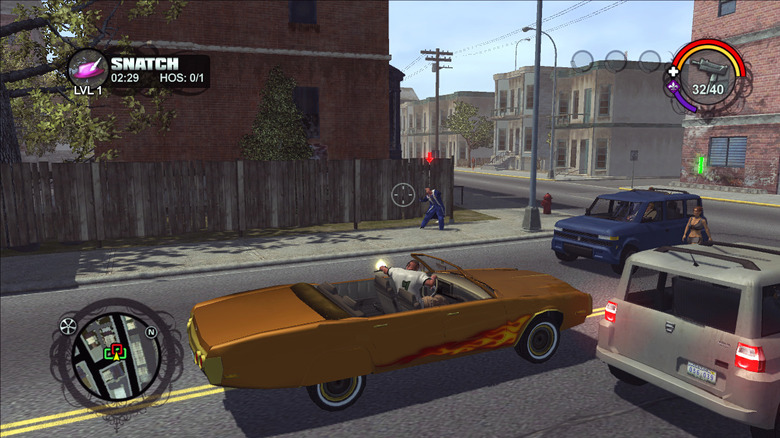 The player performs a drive-by