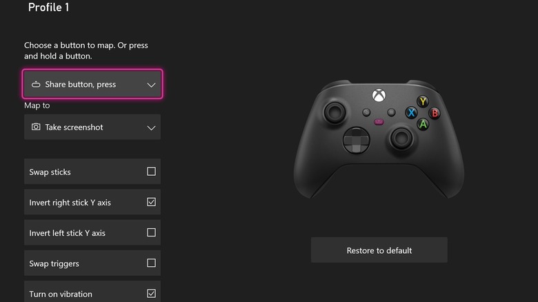 Xbox controller menu