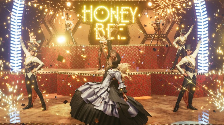 Cloud dancing at the Honeybee Inn in Final Fantasy 7 Remake