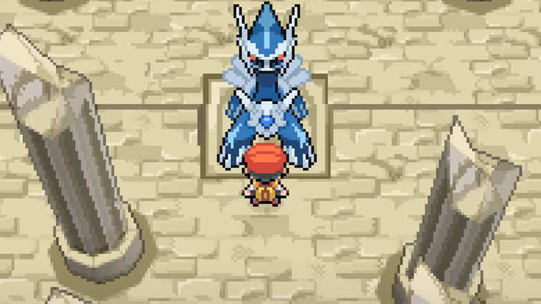 Player character talking to Dialga