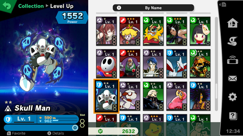 Super Smash Bros. Ultimate Spirit select screen