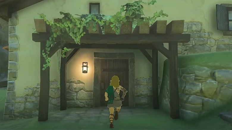 Link enters house
