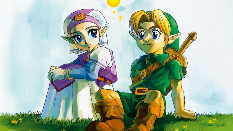 link and Zelda sitting key art