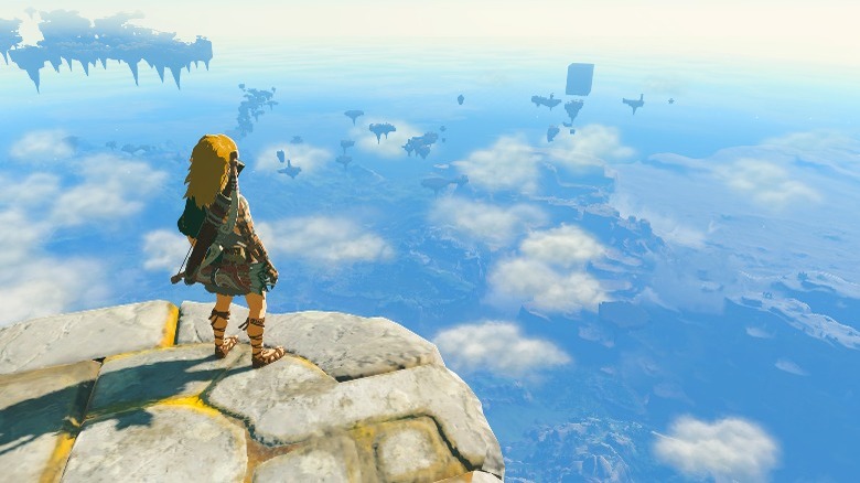 Link standing on a precipice