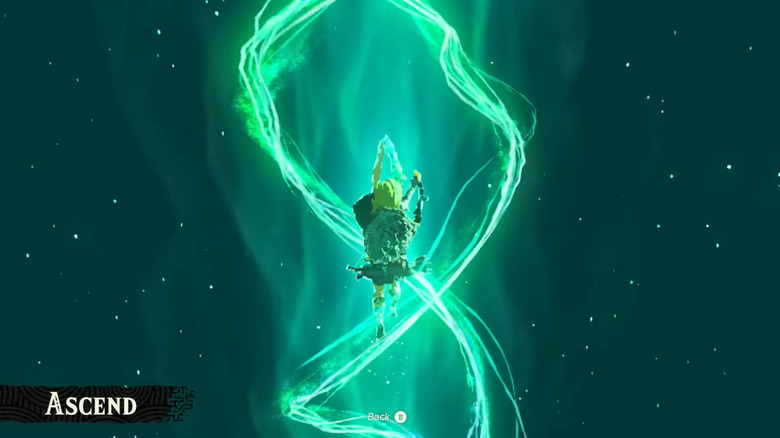 Link using Ascend Tears of the Kingdom