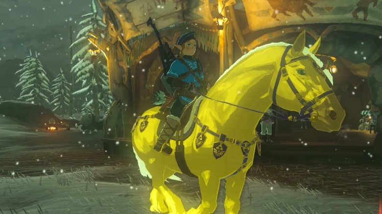 Link riding Golden Horse in the snow