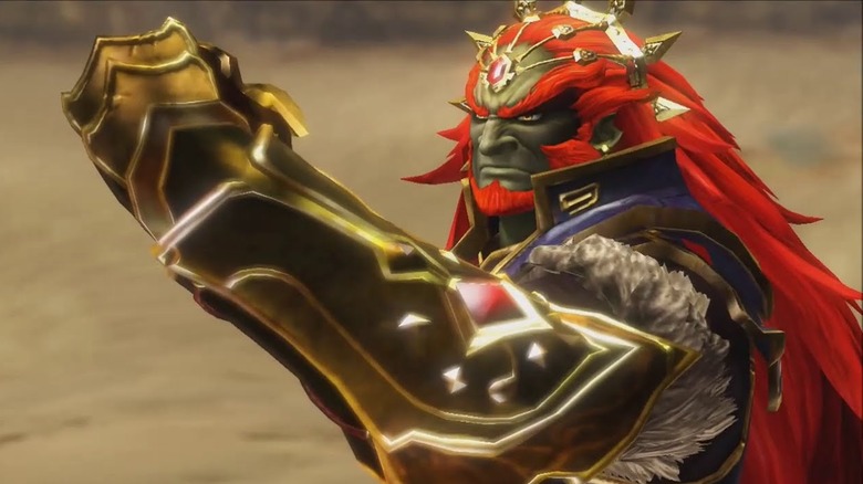 Ganondorf in ceremonial gear clenching fist